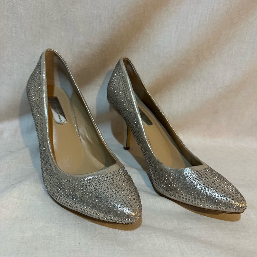 Woman’s Silver Rhinestone Heels